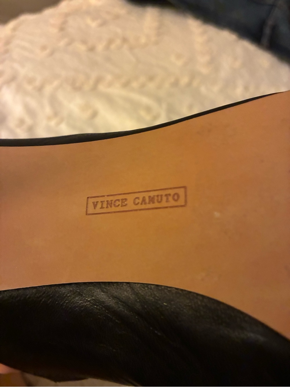 Vince Camuto Black Pointed Leather Mule Heels with Leopard Lining - Picture 7 of 16